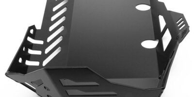 CNC laser cutting aluminum sheet metal skid plate, black anodized, machined and produced with bending fabrication and factory vietnam CNC turret punching aluminum sheet metal skid plate, black anodized, machined and produced with bending and fabrication and manufacturing vietnam
